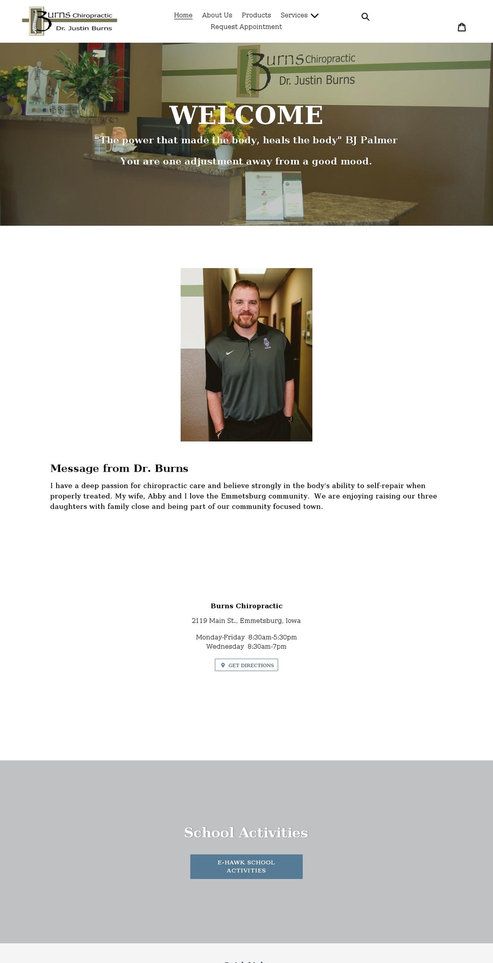 drjustinburns.com shopify website screenshot