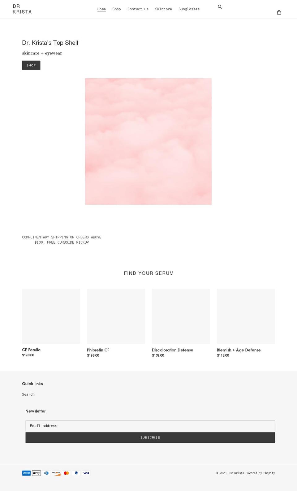 drkrista.ca shopify website screenshot