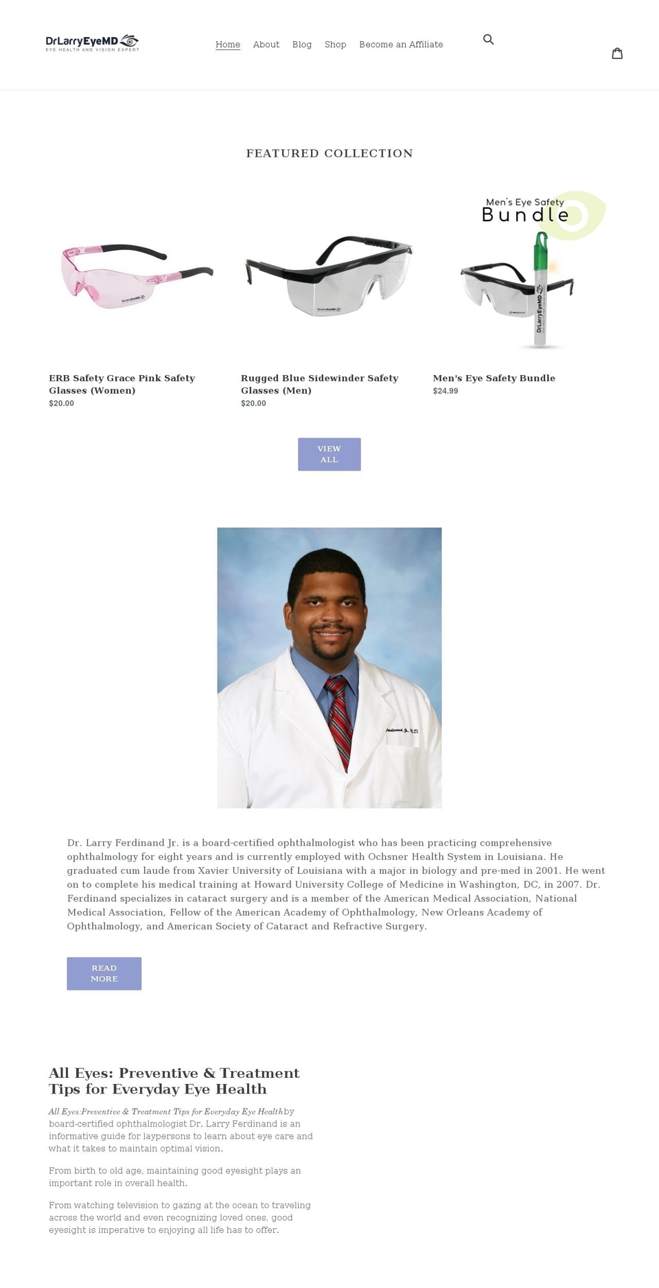 drlarryeyemd.com shopify website screenshot