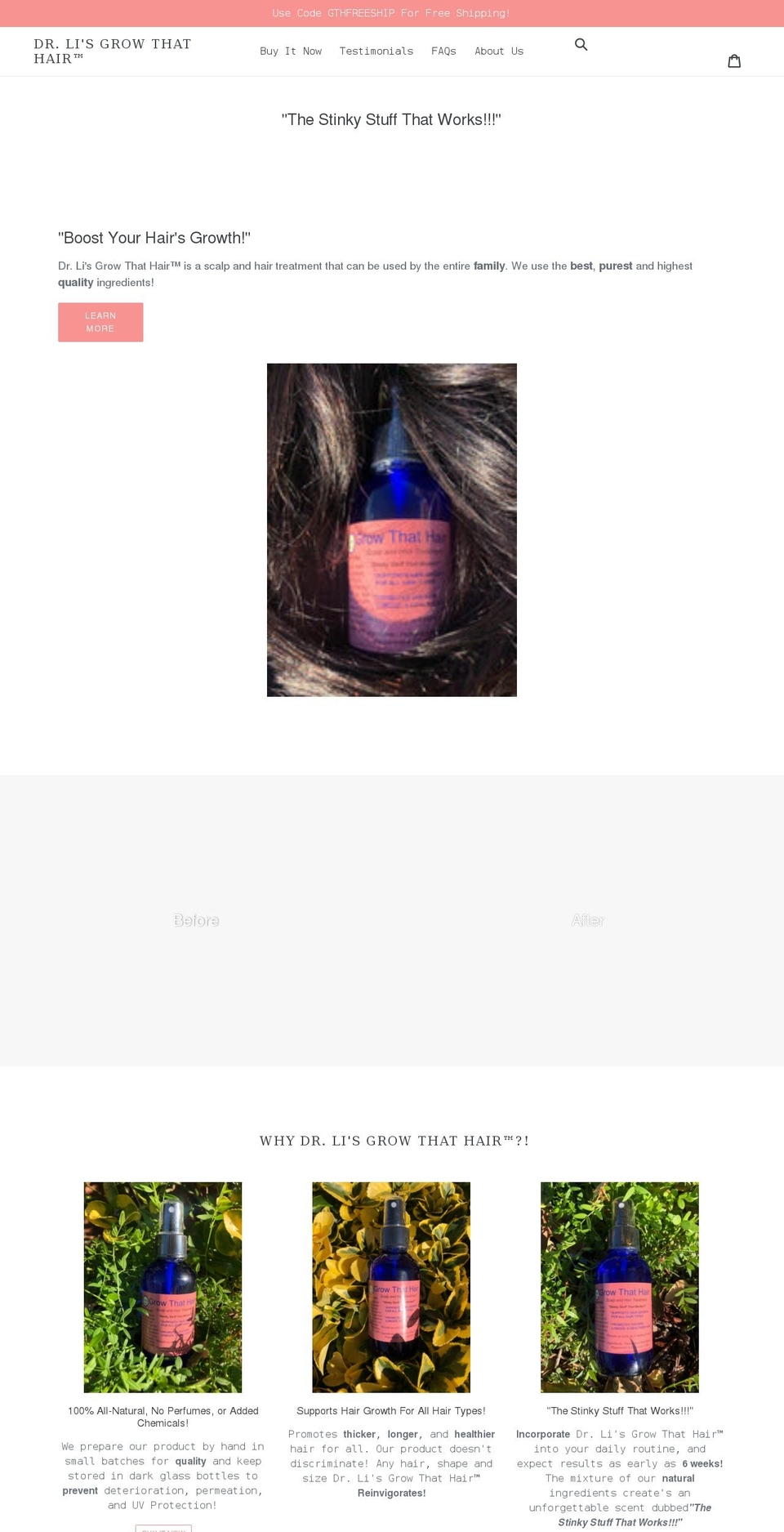 drligrowthathair.com shopify website screenshot