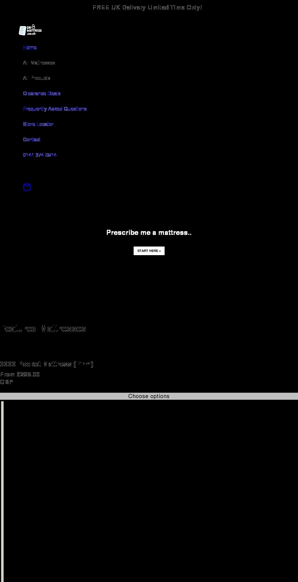 drmattress.co.uk shopify website screenshot