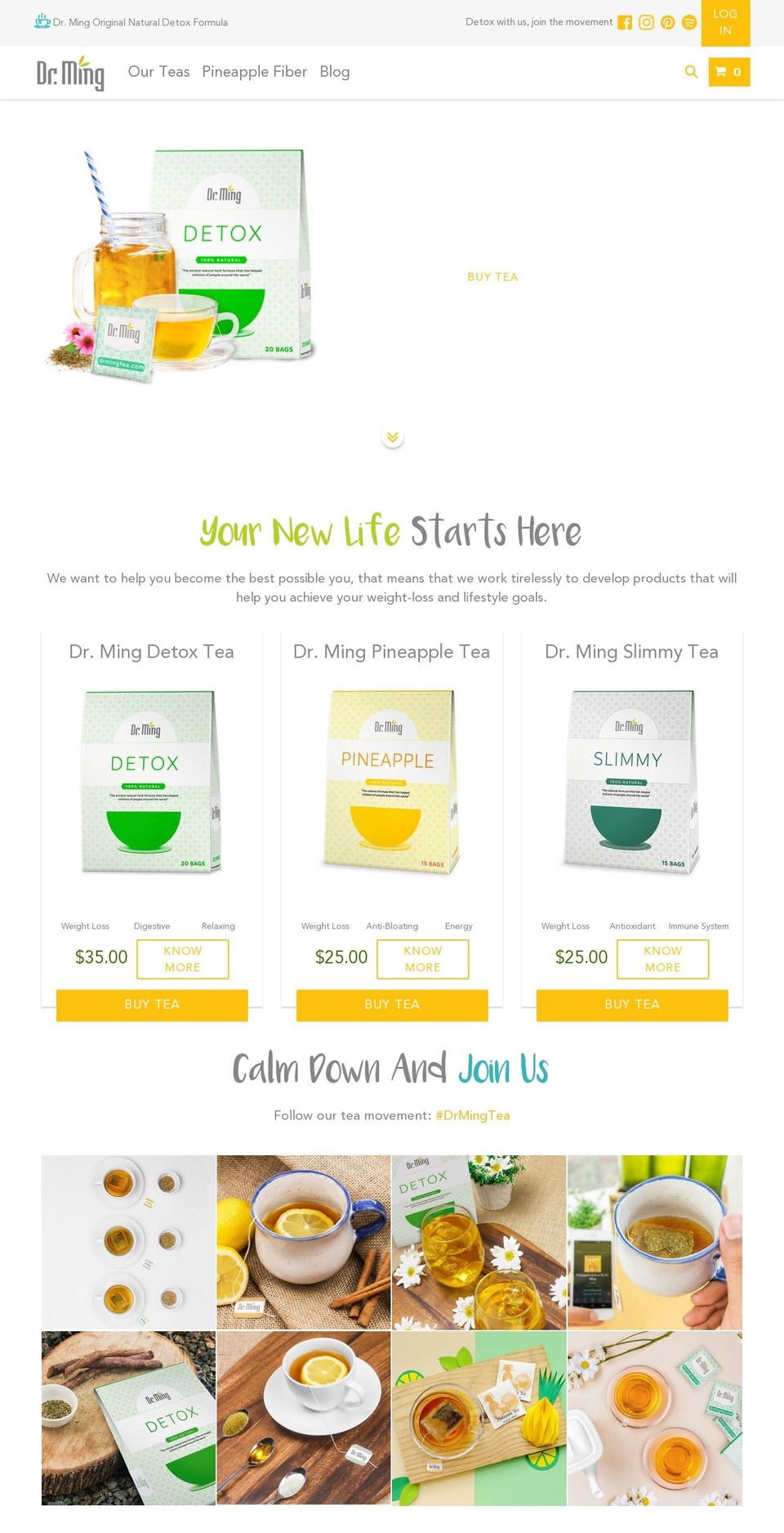 drmingtea.com shopify website screenshot