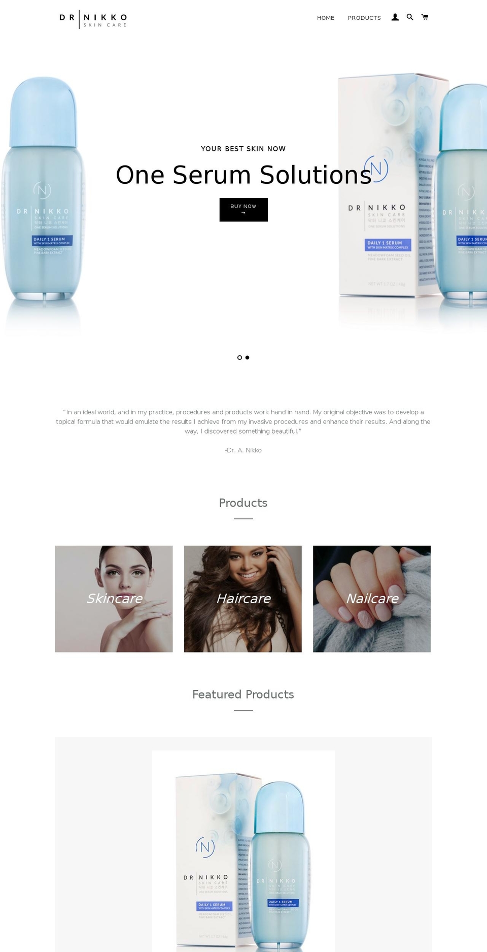 drnikkoskincare.com shopify website screenshot
