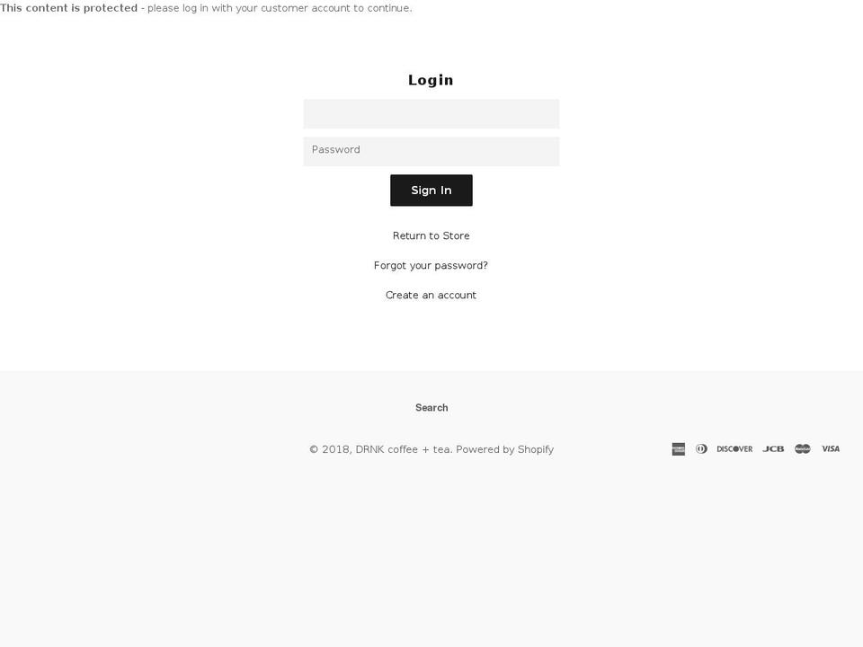 drnkdistribution.com — Shopify storefront screenshot