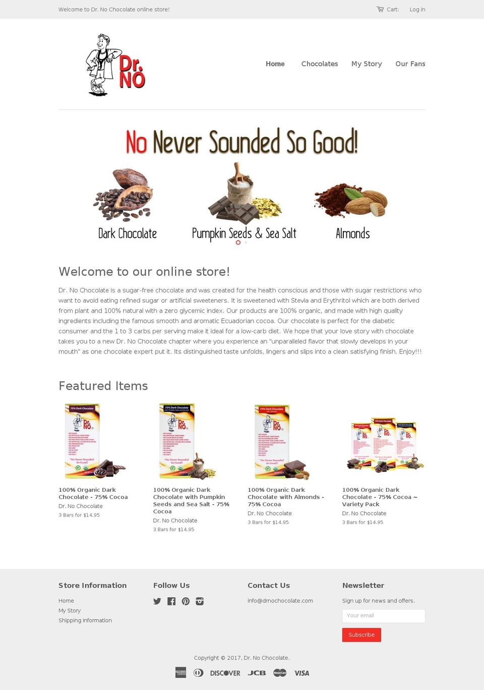 drnochocolate.com shopify website screenshot