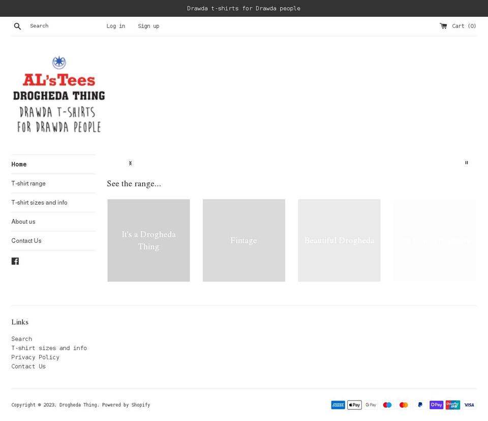 drogheda-thing.com shopify website screenshot