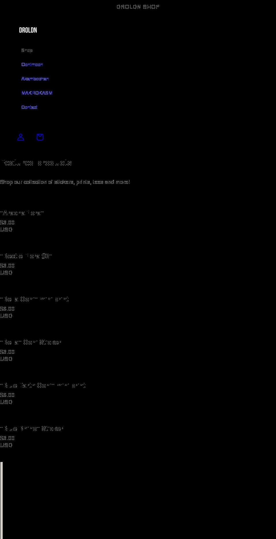 droldn.myshopify.com shopify website screenshot