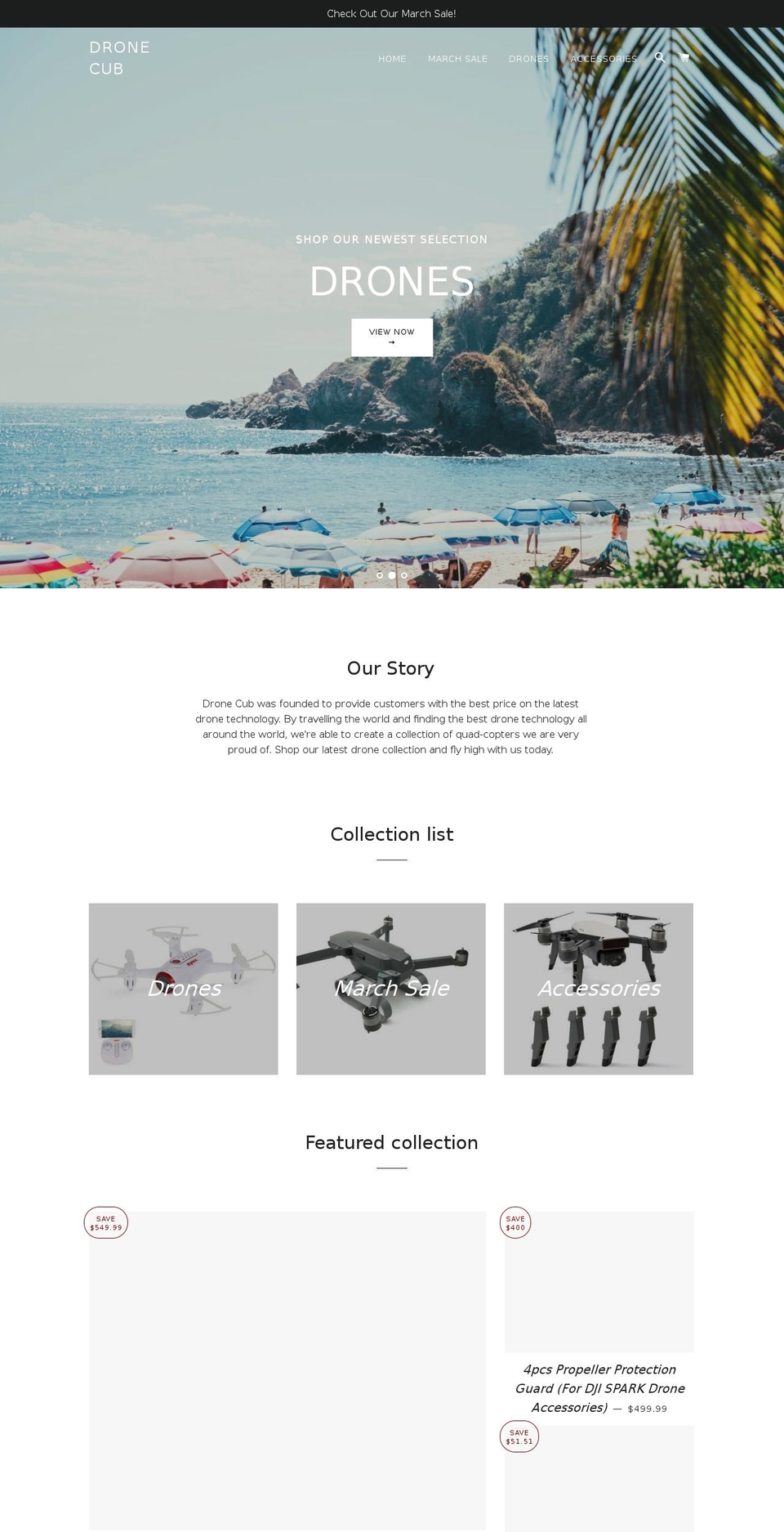 dronecub.com — Shopify storefront screenshot