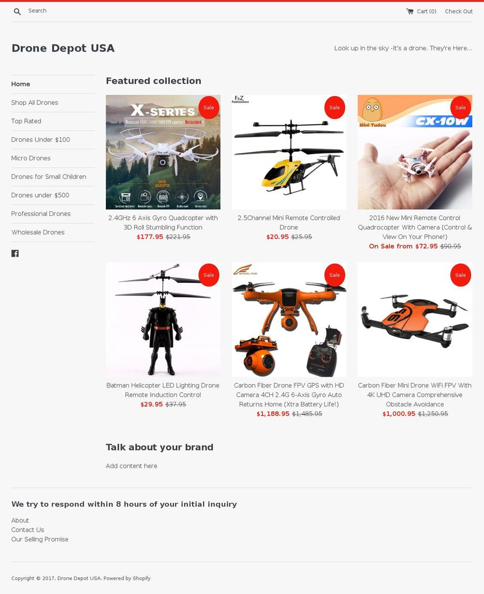 dronedepotusa.com shopify website screenshot