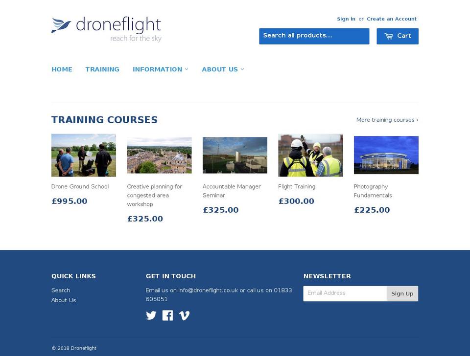 droneflight.co.uk shopify website screenshot