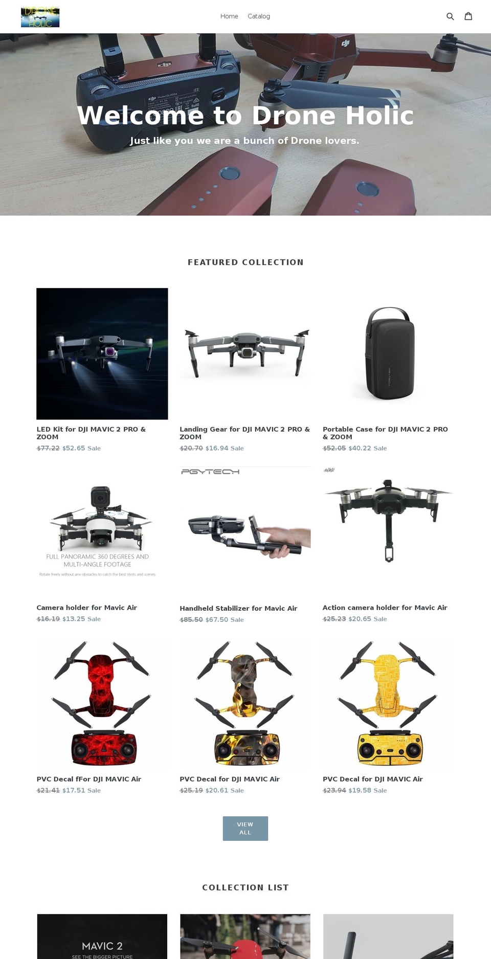 droneholic.org shopify website screenshot