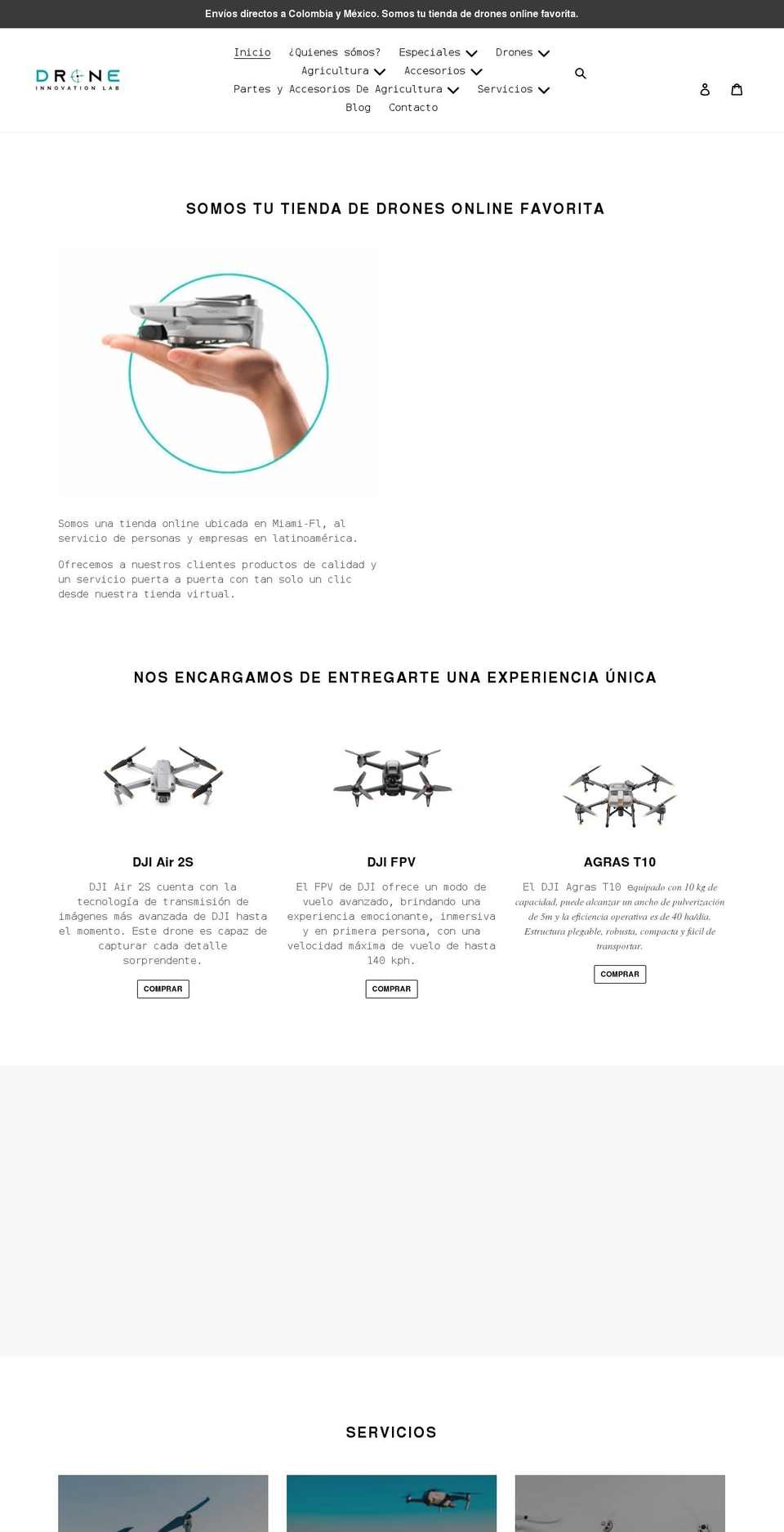nova Shopify theme site example droneinnovationlab.com