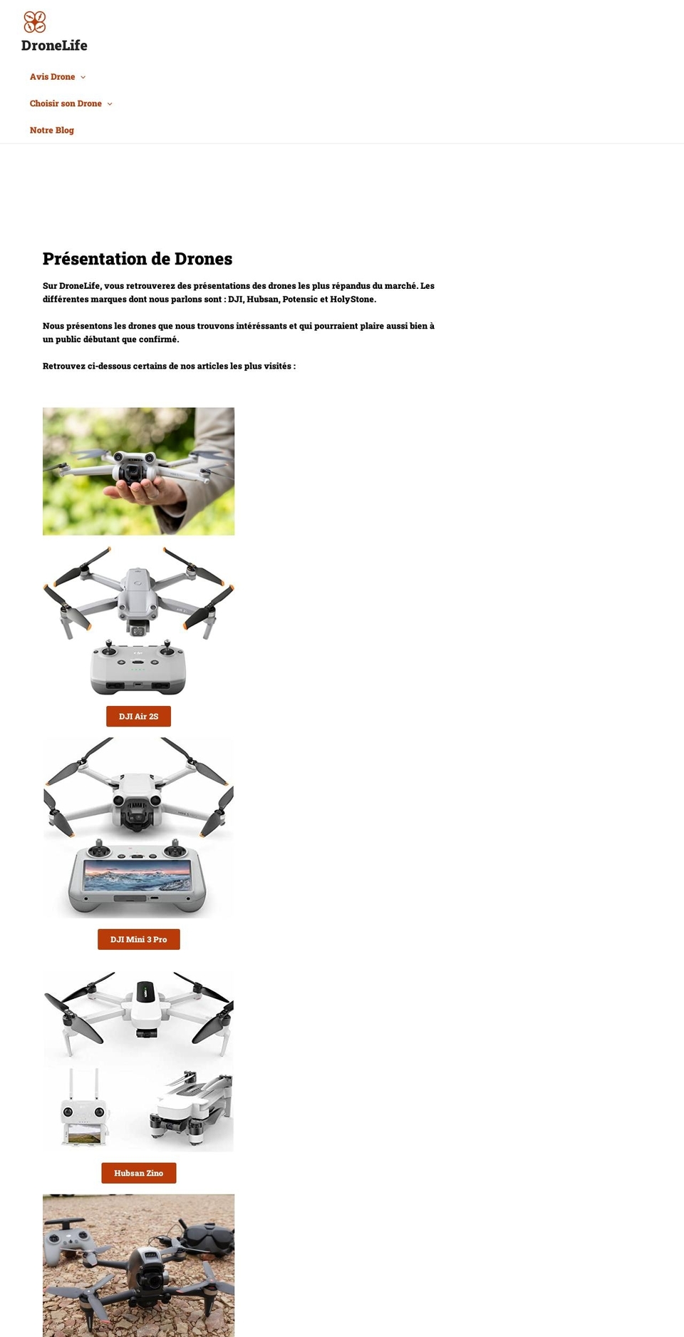 dronelife.fr shopify website screenshot