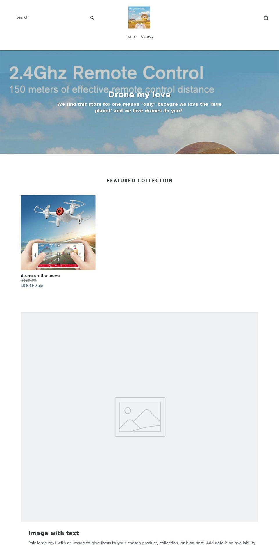 dronemylove.com — Shopify storefront screenshot