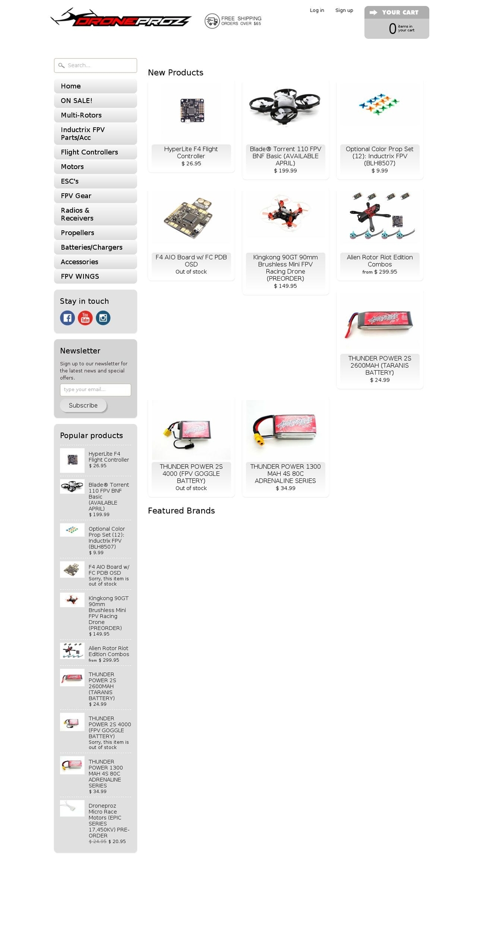 droneproz.com shopify website screenshot