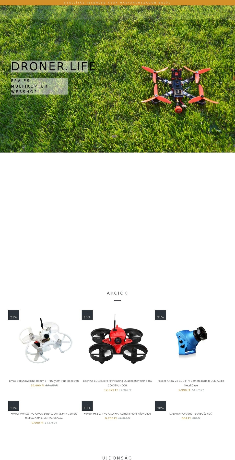 droner.life shopify website screenshot