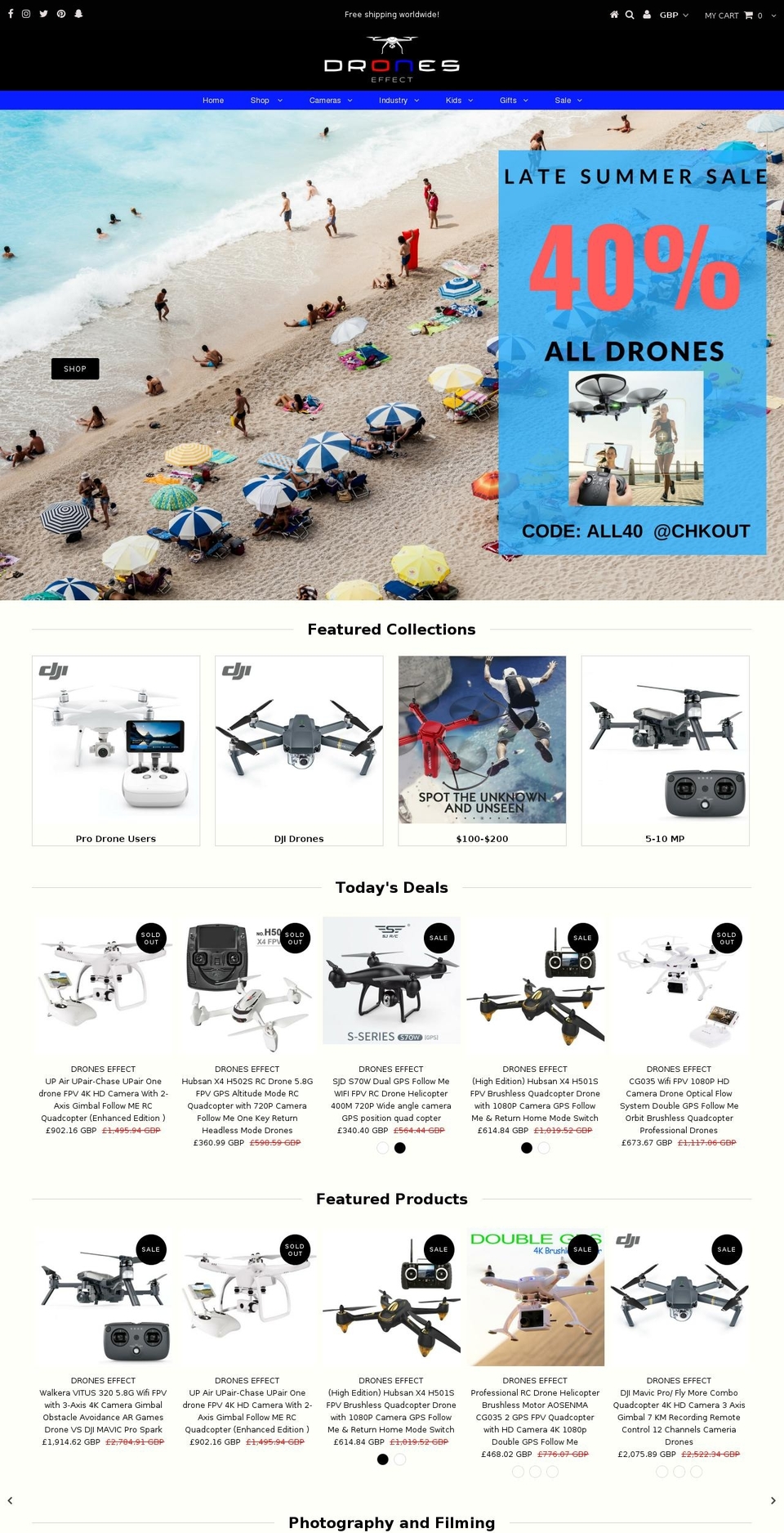 drones-effect.com — Shopify storefront screenshot