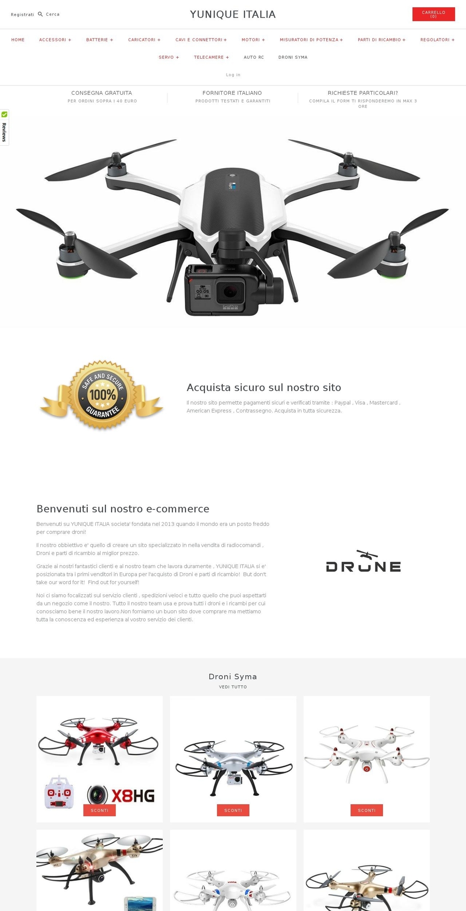 Masonry Shopify theme site example drones-spare-parts.com