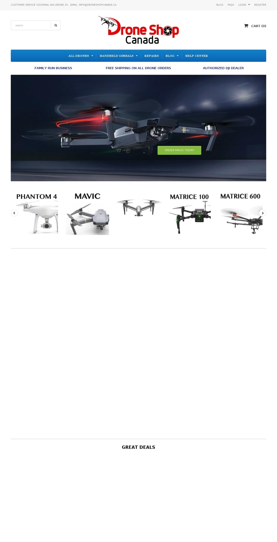 droneshopcanada.ca shopify website screenshot