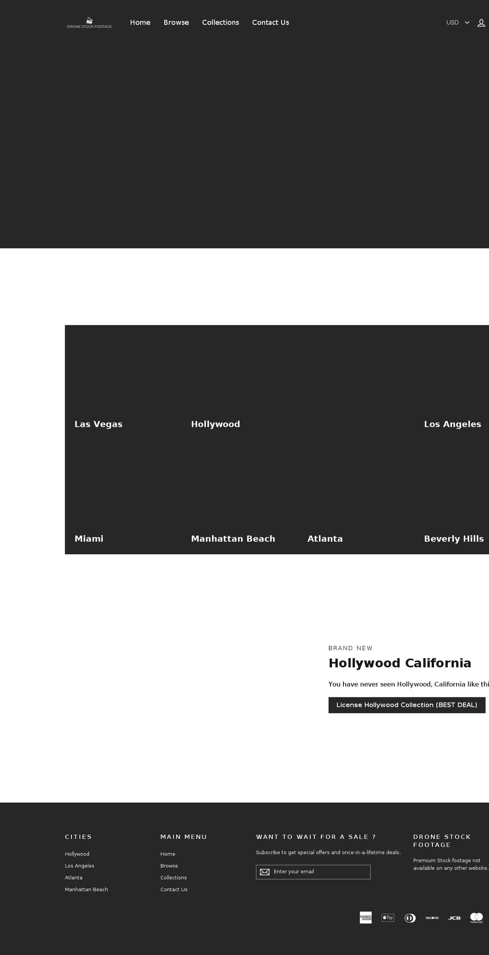 dronestockfootage.com — Shopify storefront screenshot