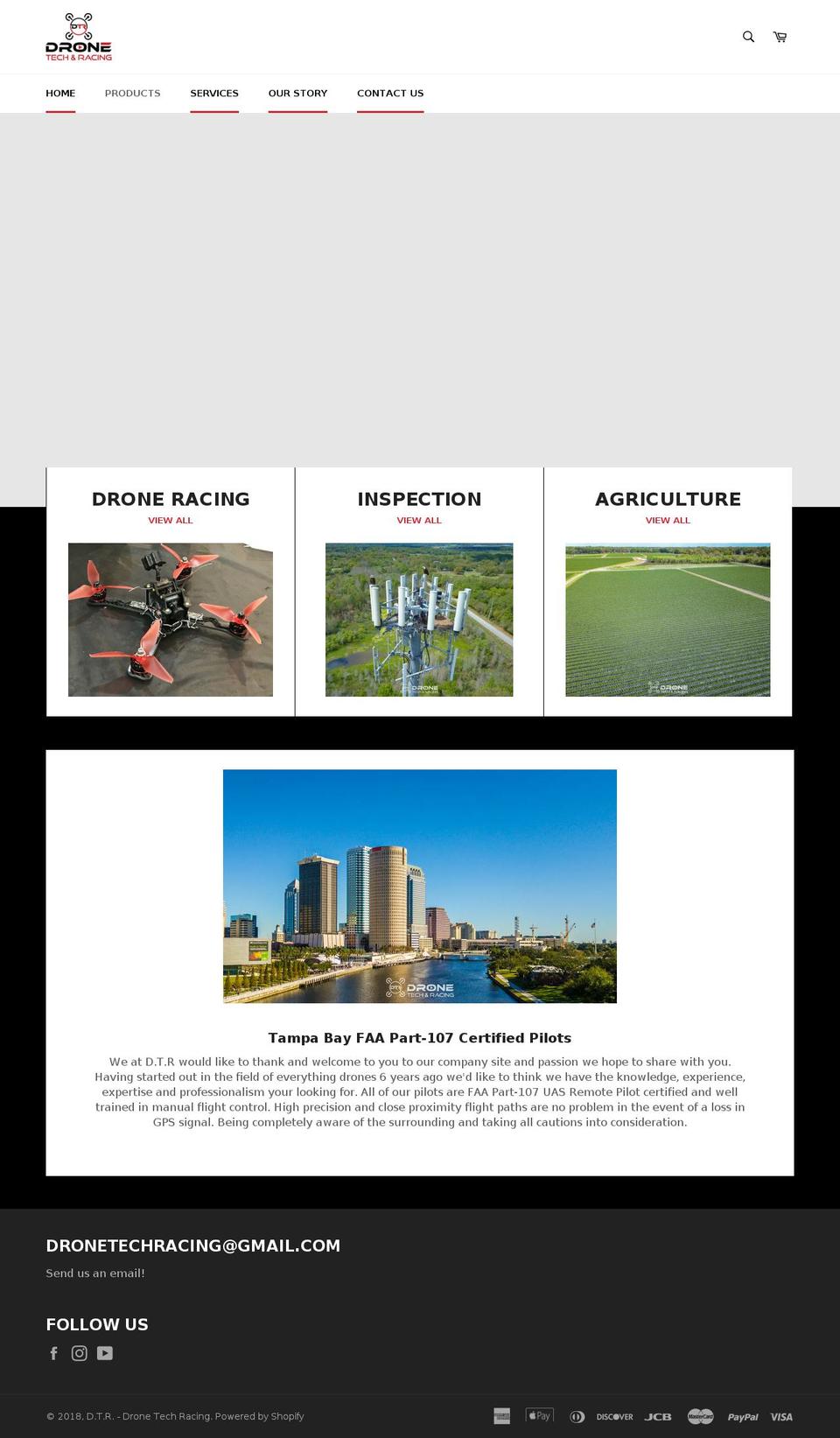 dronetechracing.com — Shopify storefront screenshot