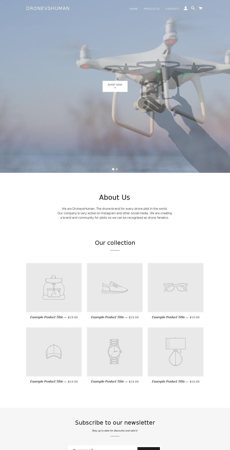 dronevshuman.com — Shopify storefront screenshot