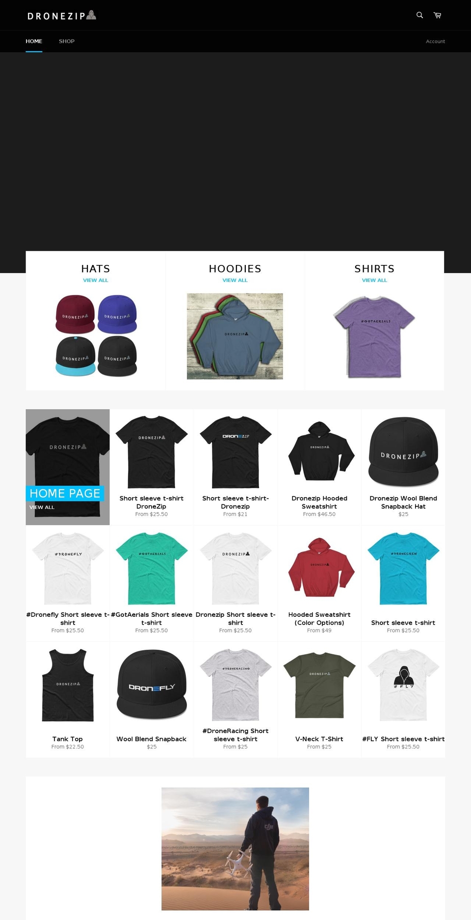 dronezip.com shopify website screenshot