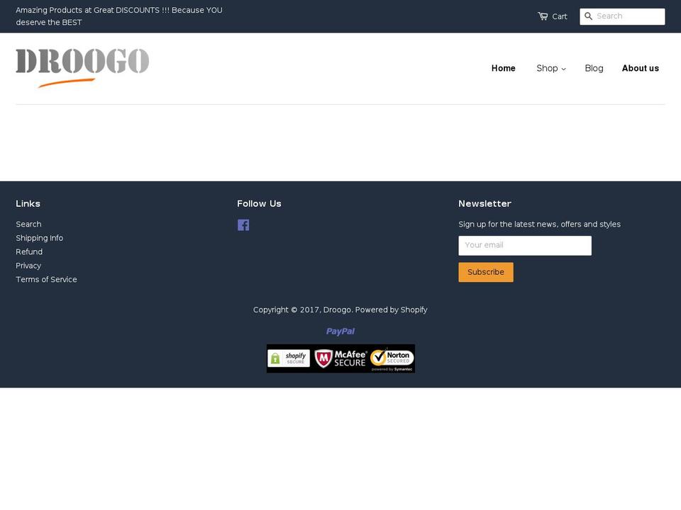 droogo.com shopify website screenshot