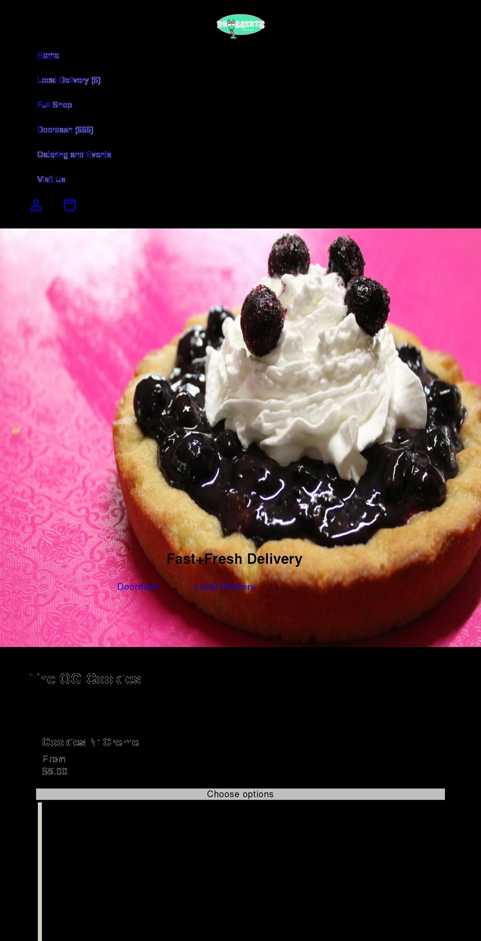 droosserts.com shopify website screenshot