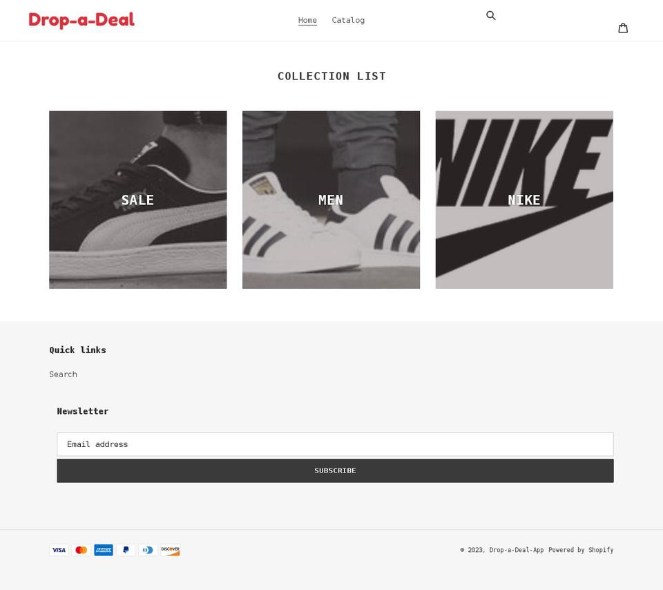 drop-a-deal-app.myshopify.com shopify website screenshot