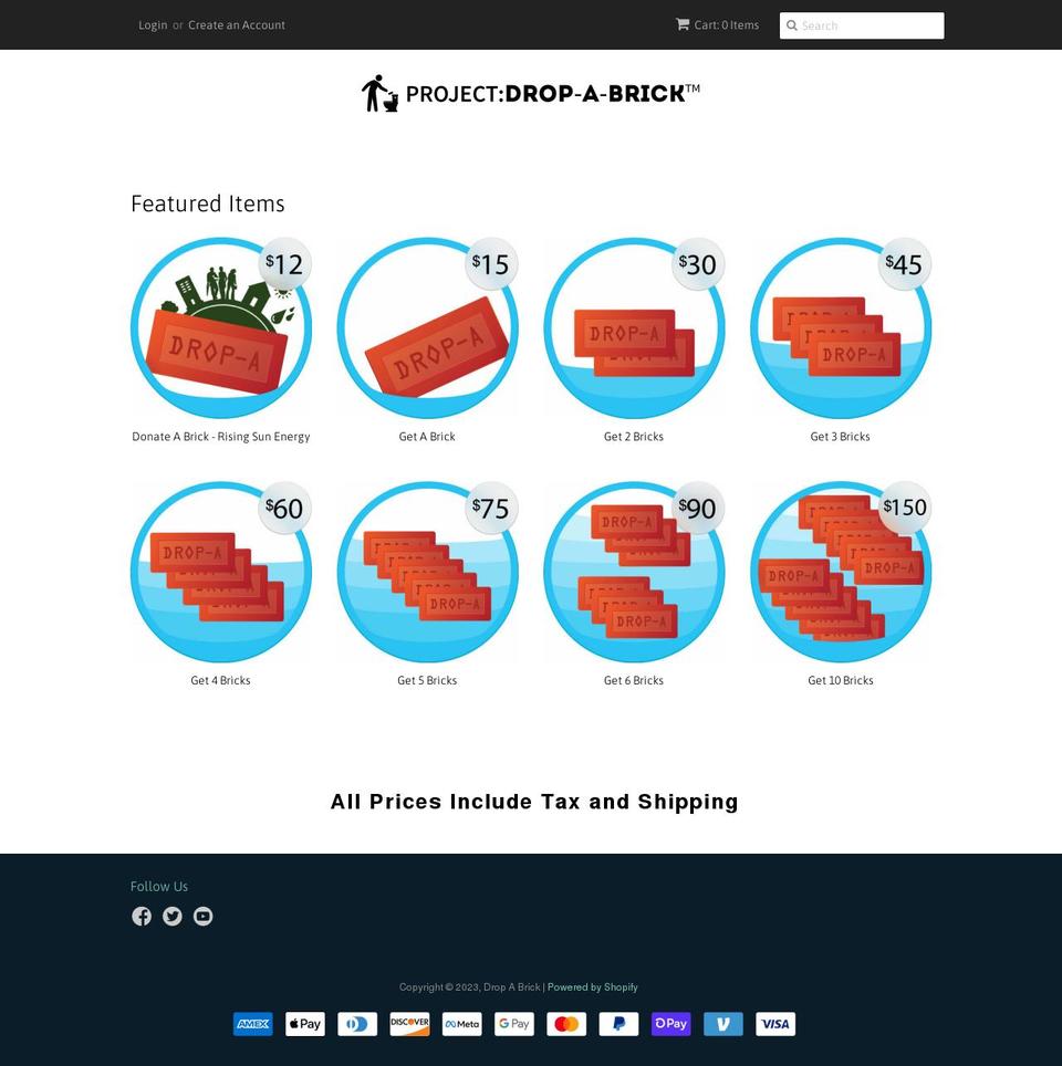 dropabrick.com shopify website screenshot