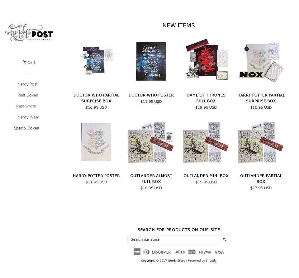 dropandgivemenerdy.com shopify website screenshot