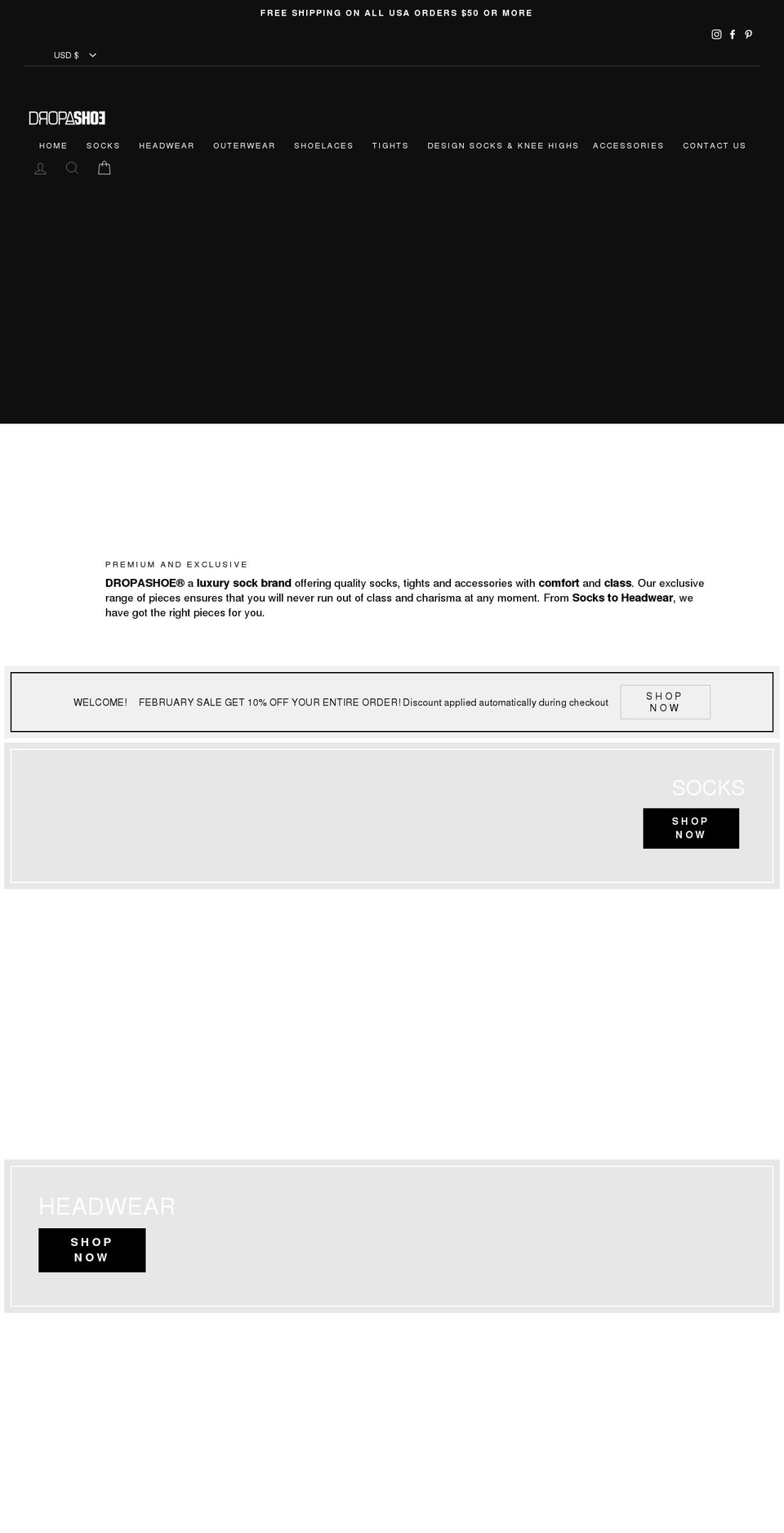 dropashoe.com shopify website screenshot