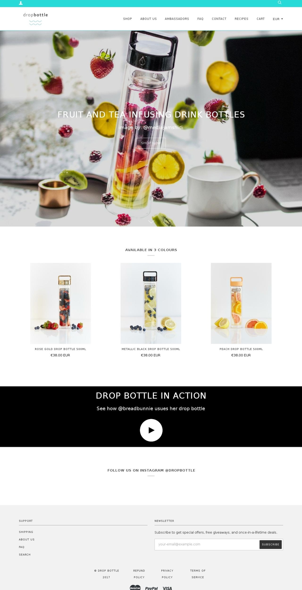 Drop Shopify theme site example dropbottle.co
