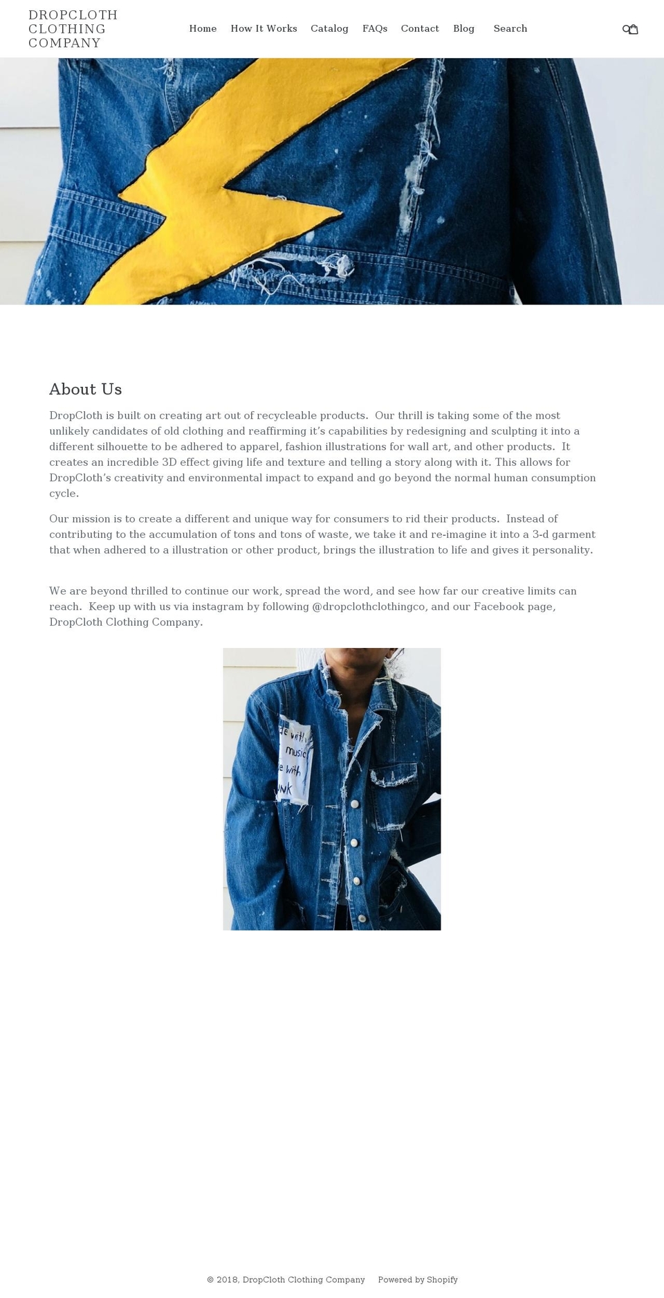 dropclothclothing.com — Shopify storefront screenshot