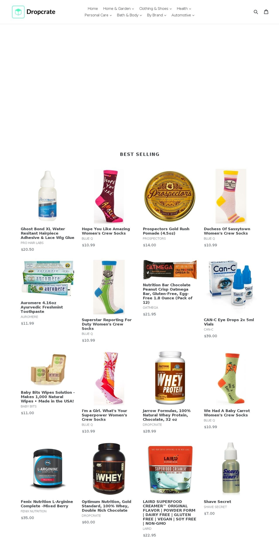 dropcrateinc.com shopify website screenshot