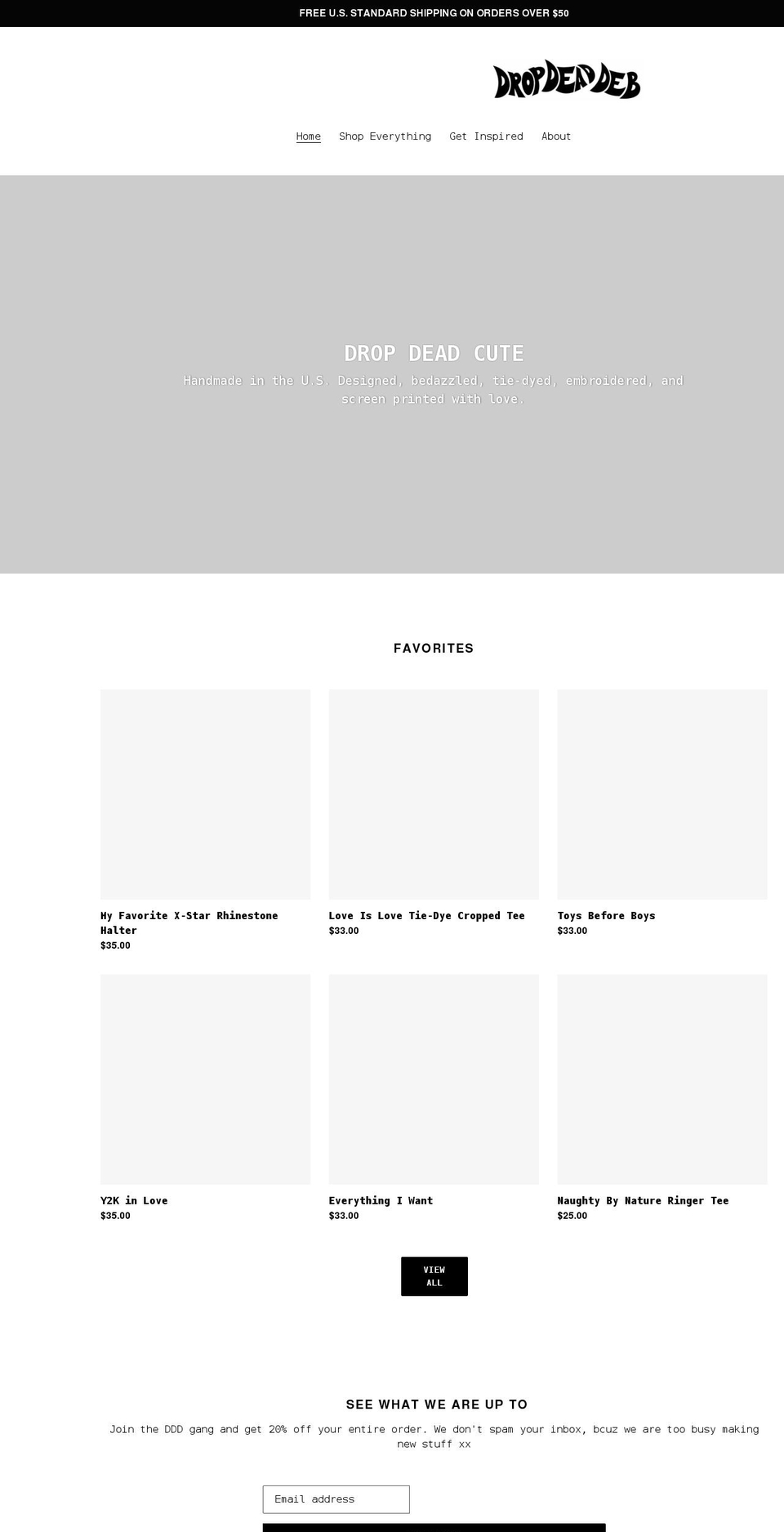 dropdeaddeb.com shopify website screenshot