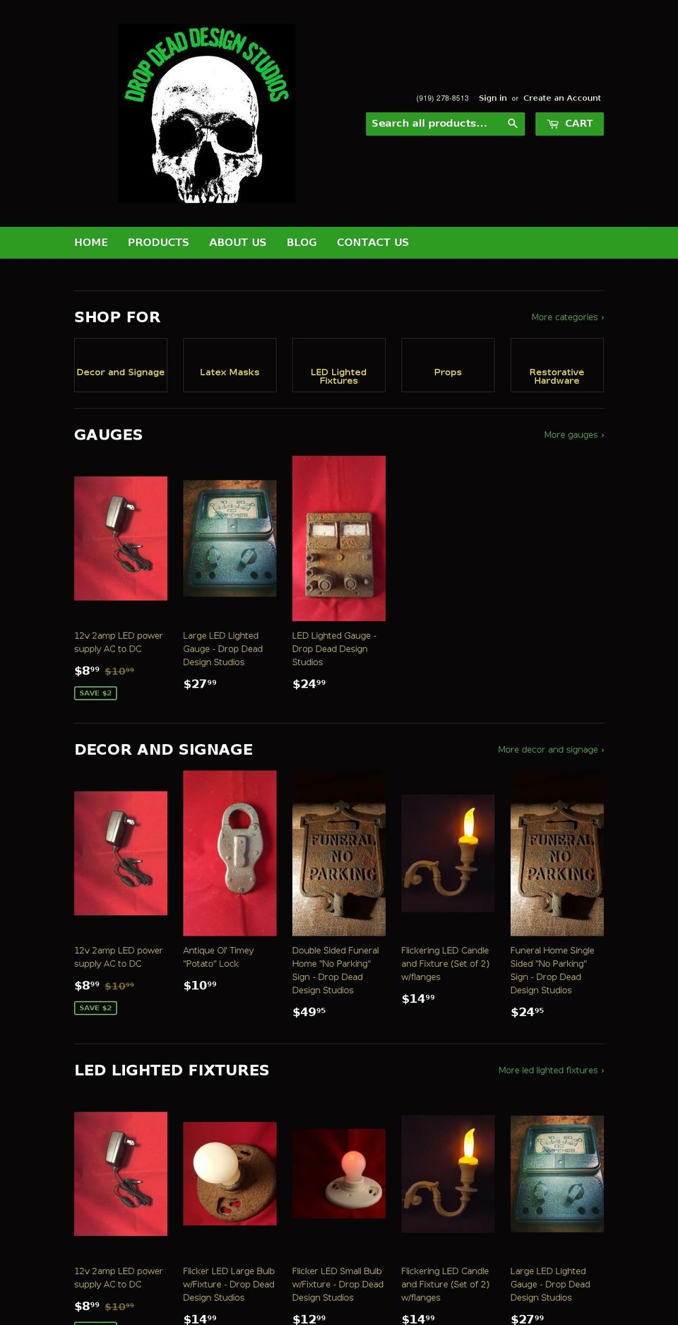 dropdeaddesignstudios.com — Shopify storefront screenshot