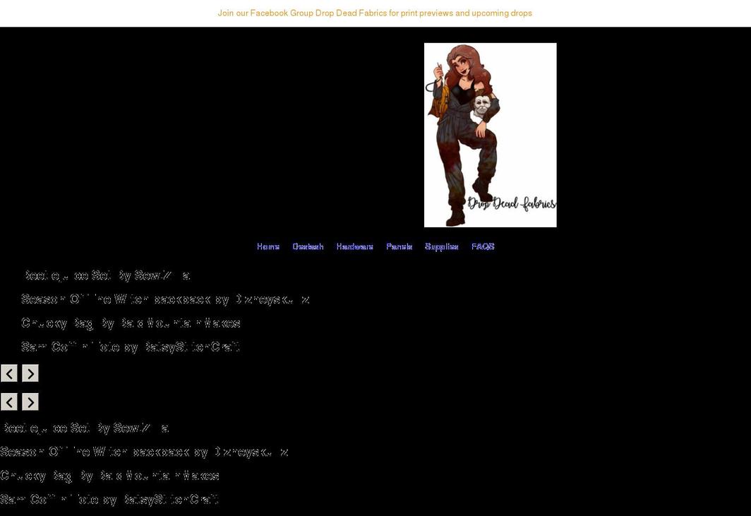 dropdeadfabrics.com shopify website screenshot
