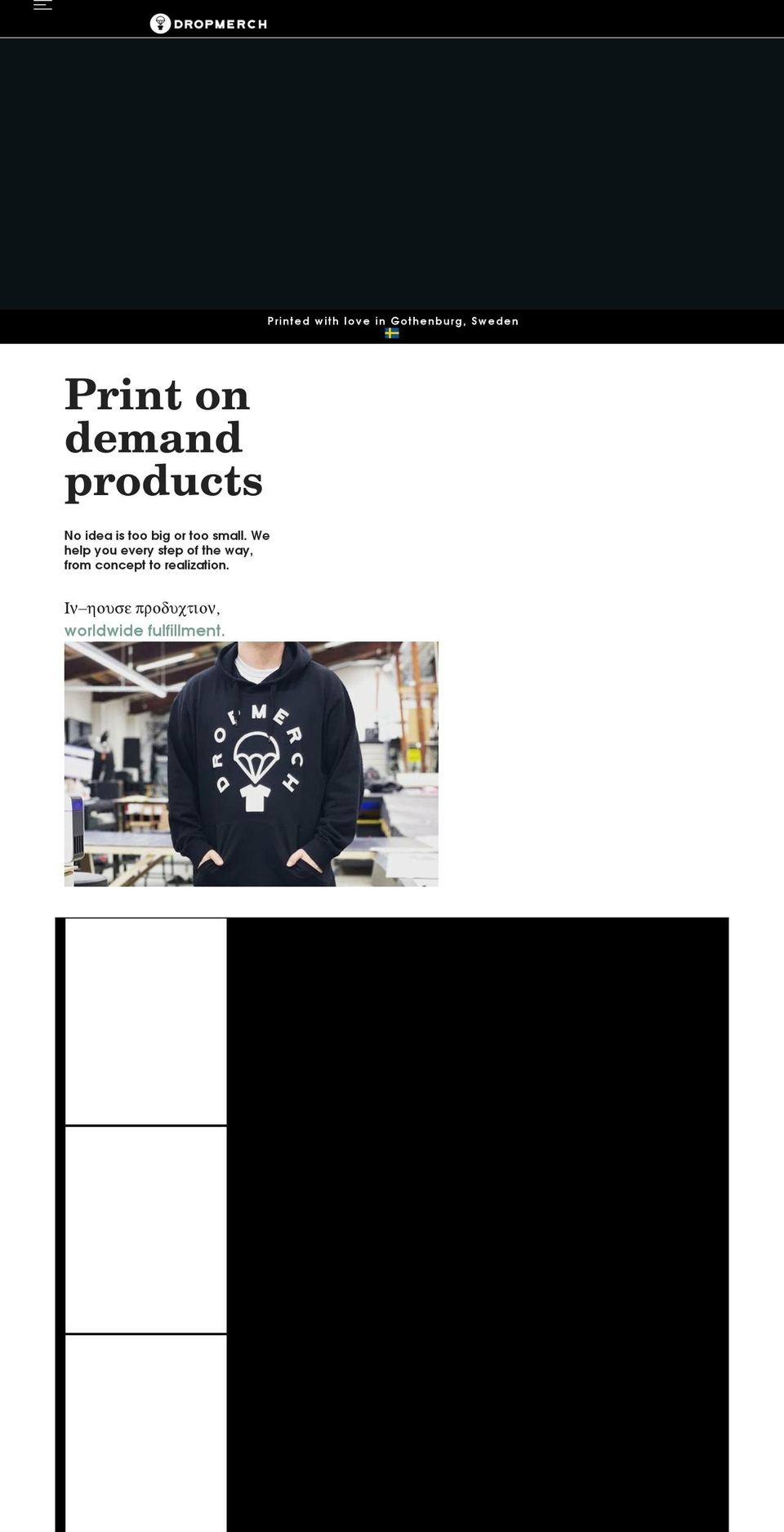 dropmerch.com shopify website screenshot