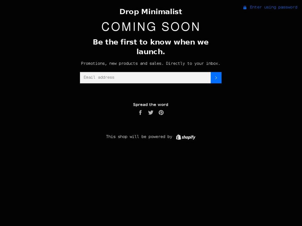 dropminimalist.com shopify website screenshot