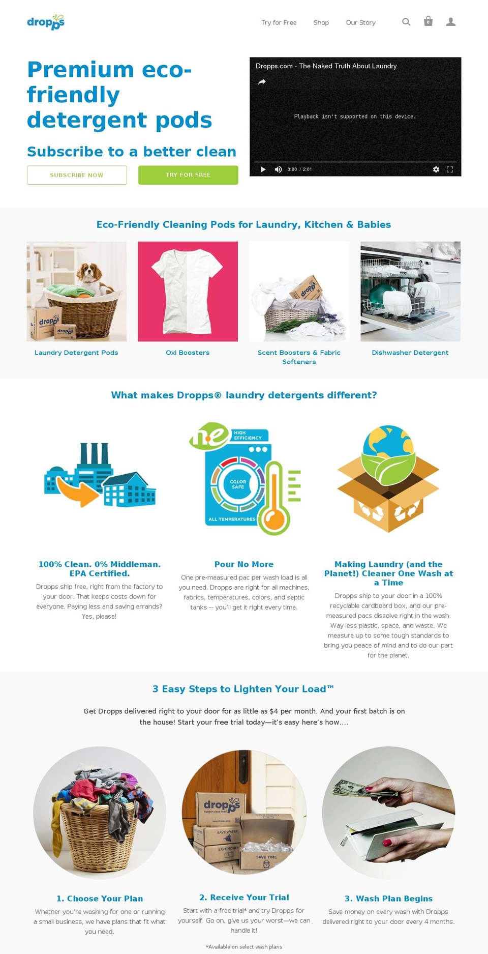 dropps.com shopify website screenshot