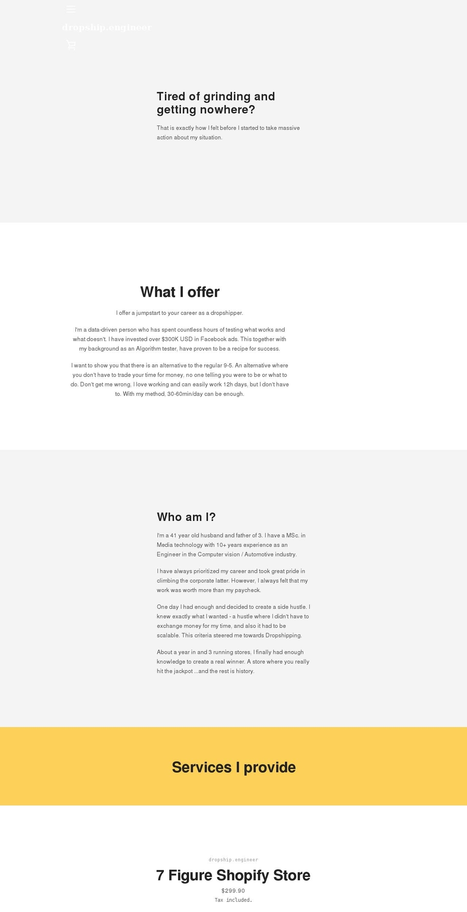 dropshipengineer.com shopify website screenshot