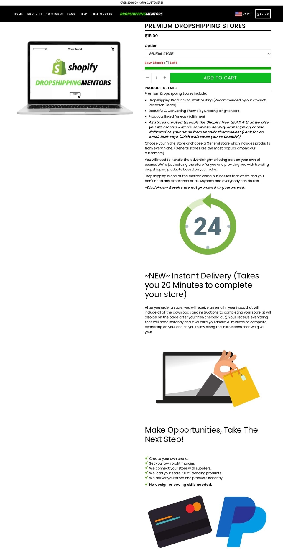 dropshippingmentors.com shopify website screenshot