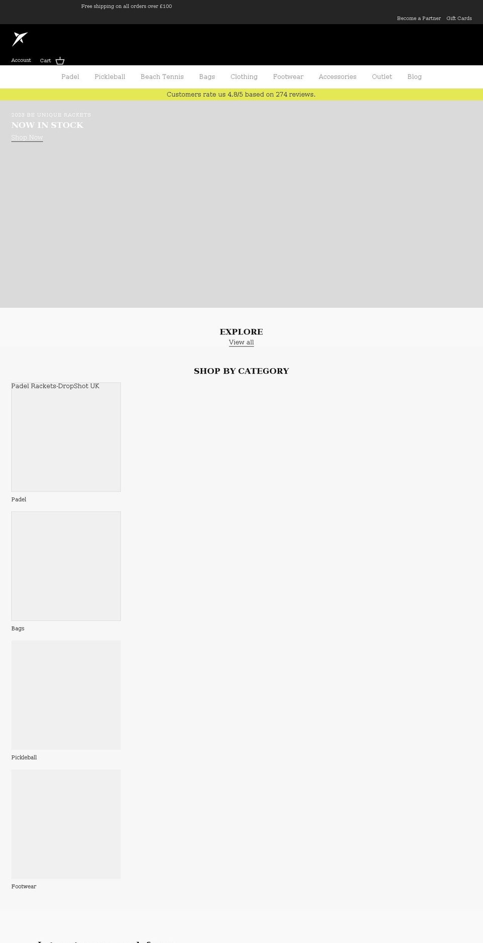 dropshot.uk shopify website screenshot