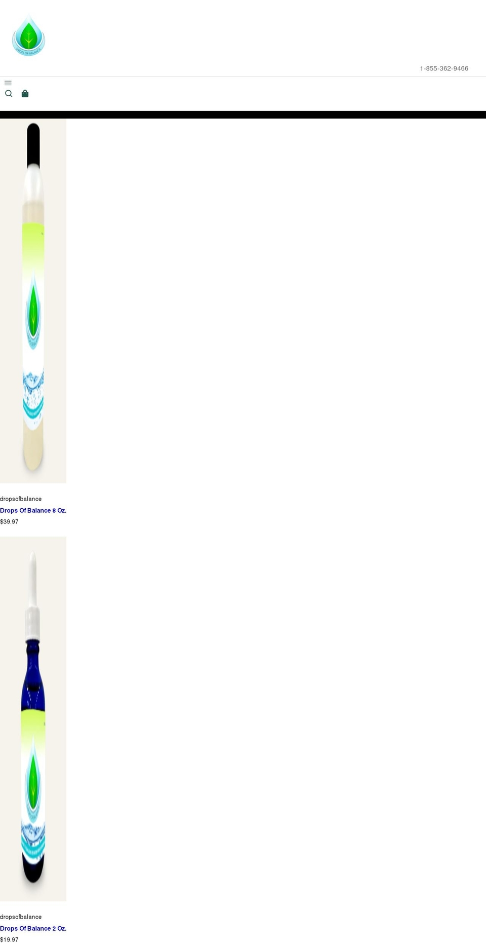 dropsofbalance.com shopify website screenshot