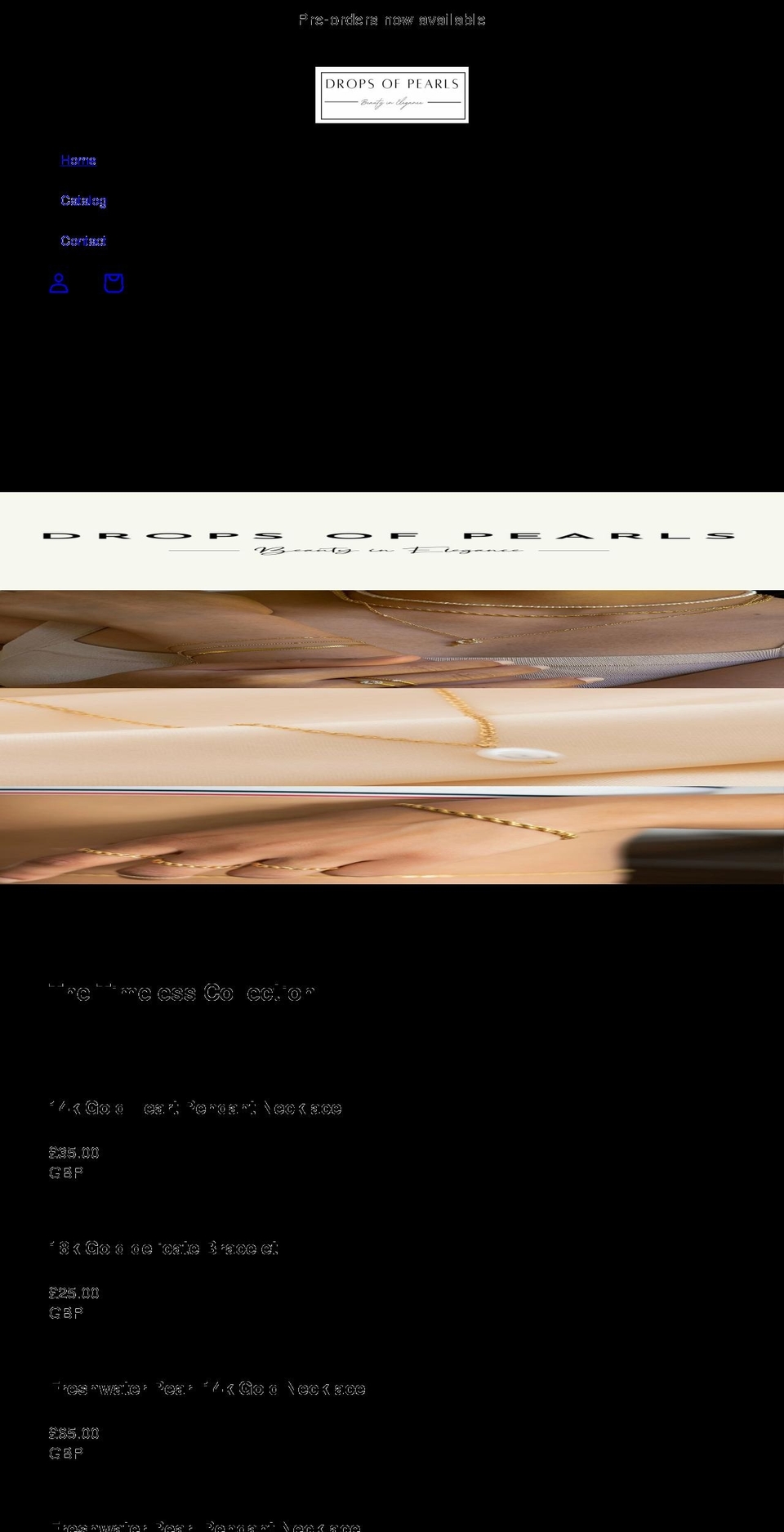 dropsofpearls.com shopify website screenshot