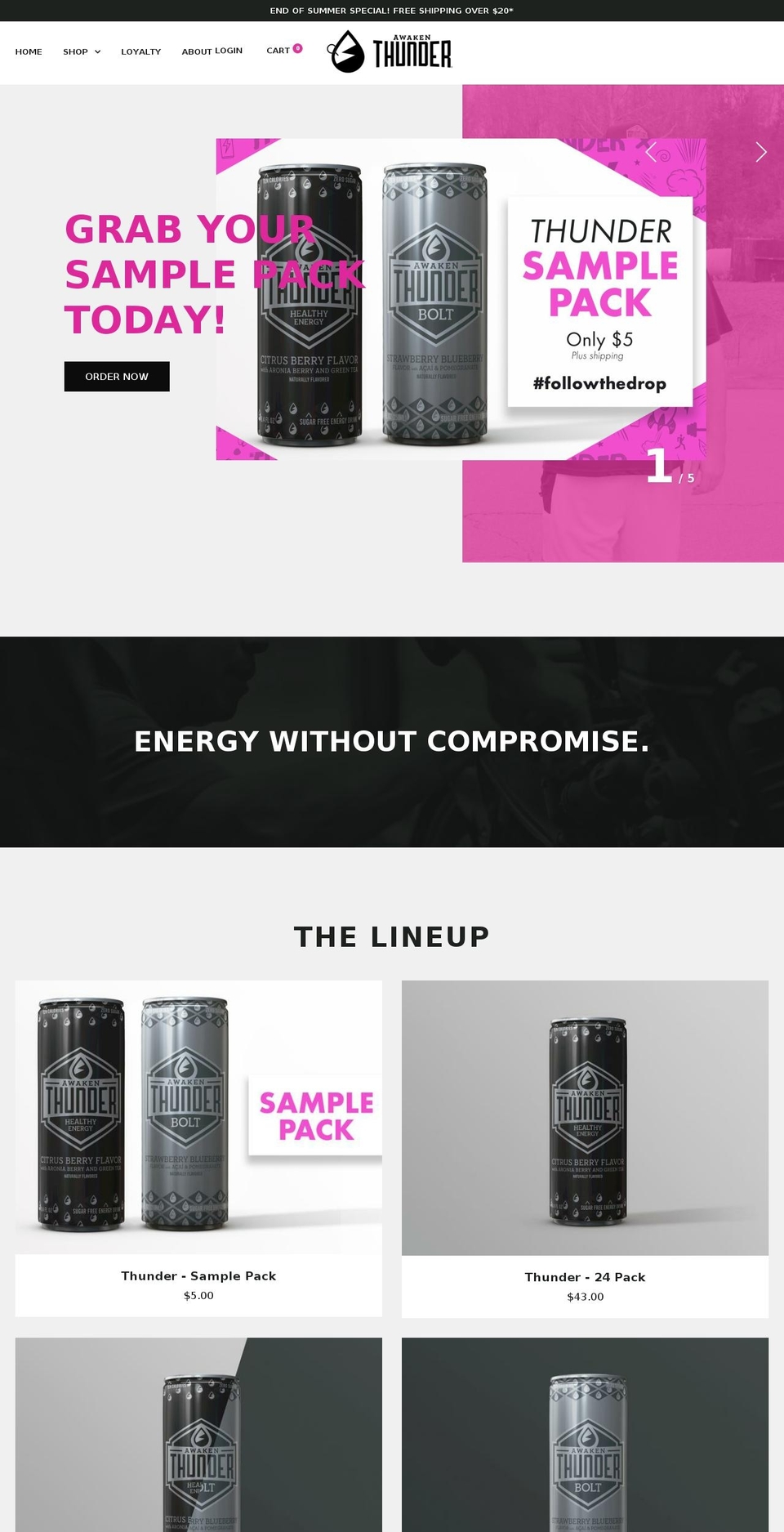 dropsofthunder.com — Shopify storefront screenshot
