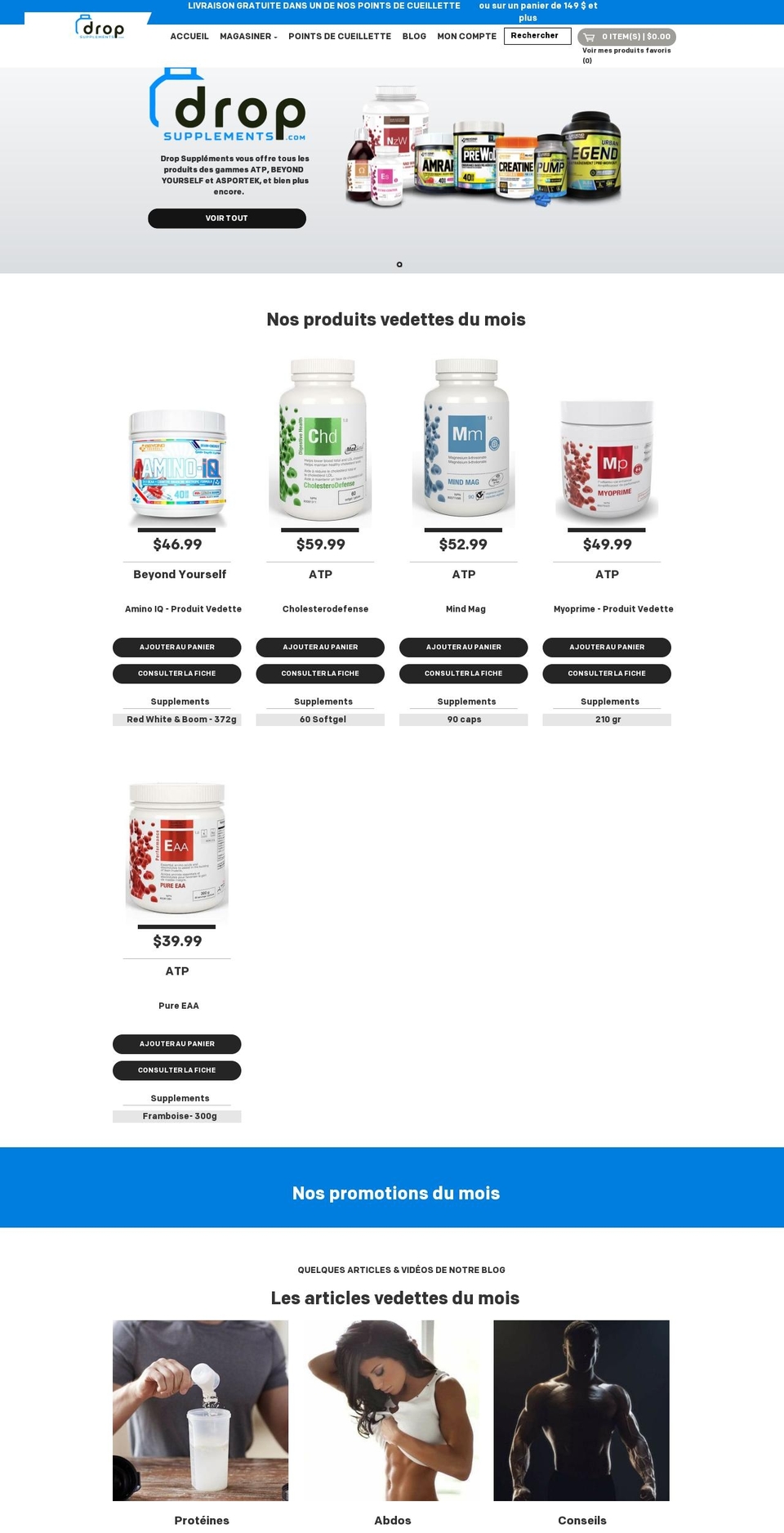 dropsupplements.com — Shopify storefront screenshot