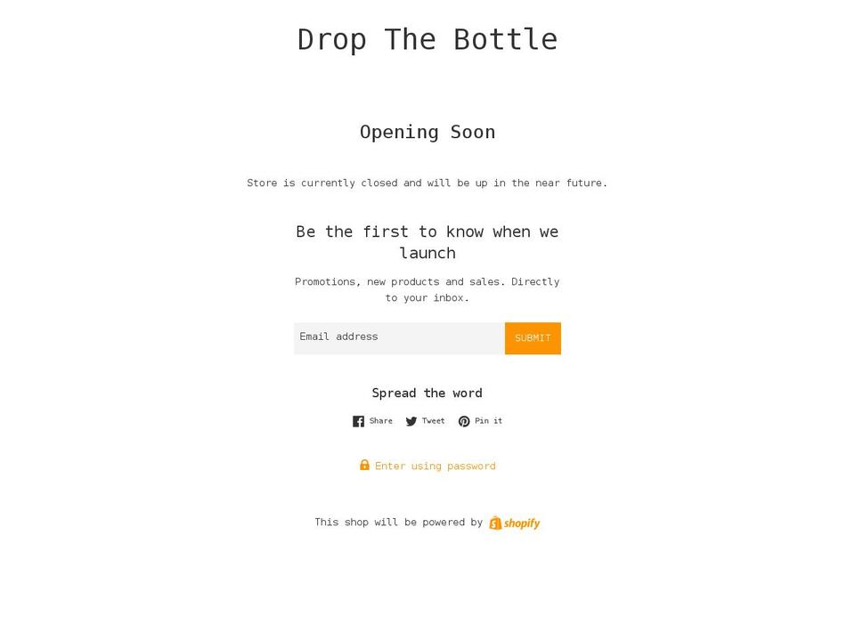 dropthebottle.com shopify website screenshot
